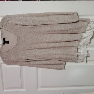 Long sweater top with lace